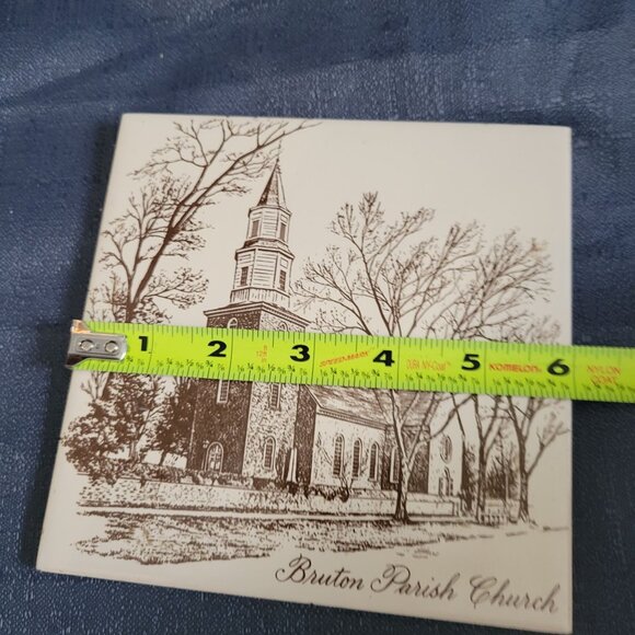 Decorative Ceramic Tile With Bruton Parish Church Illustration - Picture 4 of 4